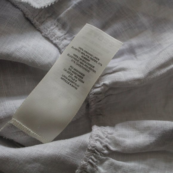 Wilfred Linen Tempest Dress Light Birch Grey Size XS Smocked Organic Aritzia - Picture 7 of 7